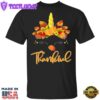 Cute Thanksgiving Unicorn Thankful Turkey T-Shirt Graphic 3D Gift For Girlfriends