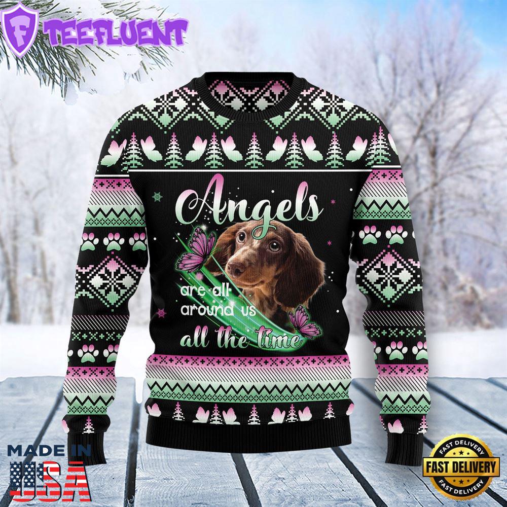 Dachshund Angel Ugly Christmas Sweater
