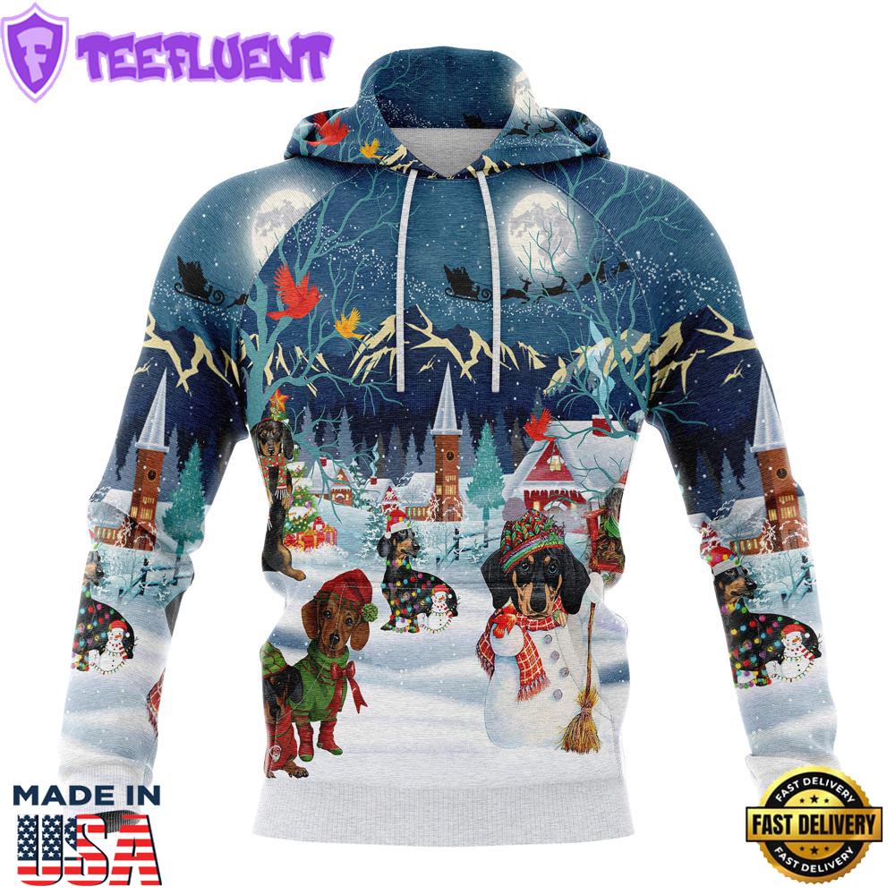 Dachshund Christmas Nightchristmas Hoodie All Over Print
