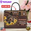 Dachshund Dog Kisses Fix Everything Leather Handbag