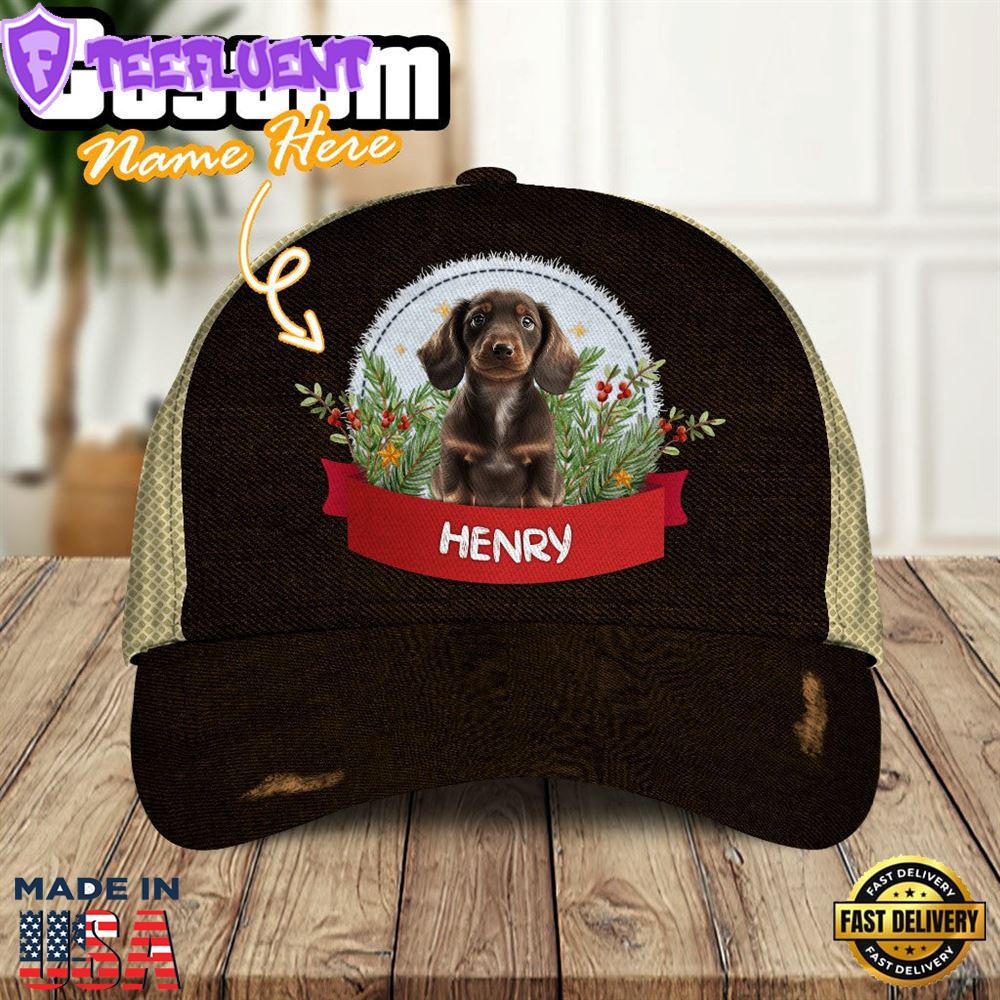 Dachshund Dog Playful In The Bushes 3D Cap
