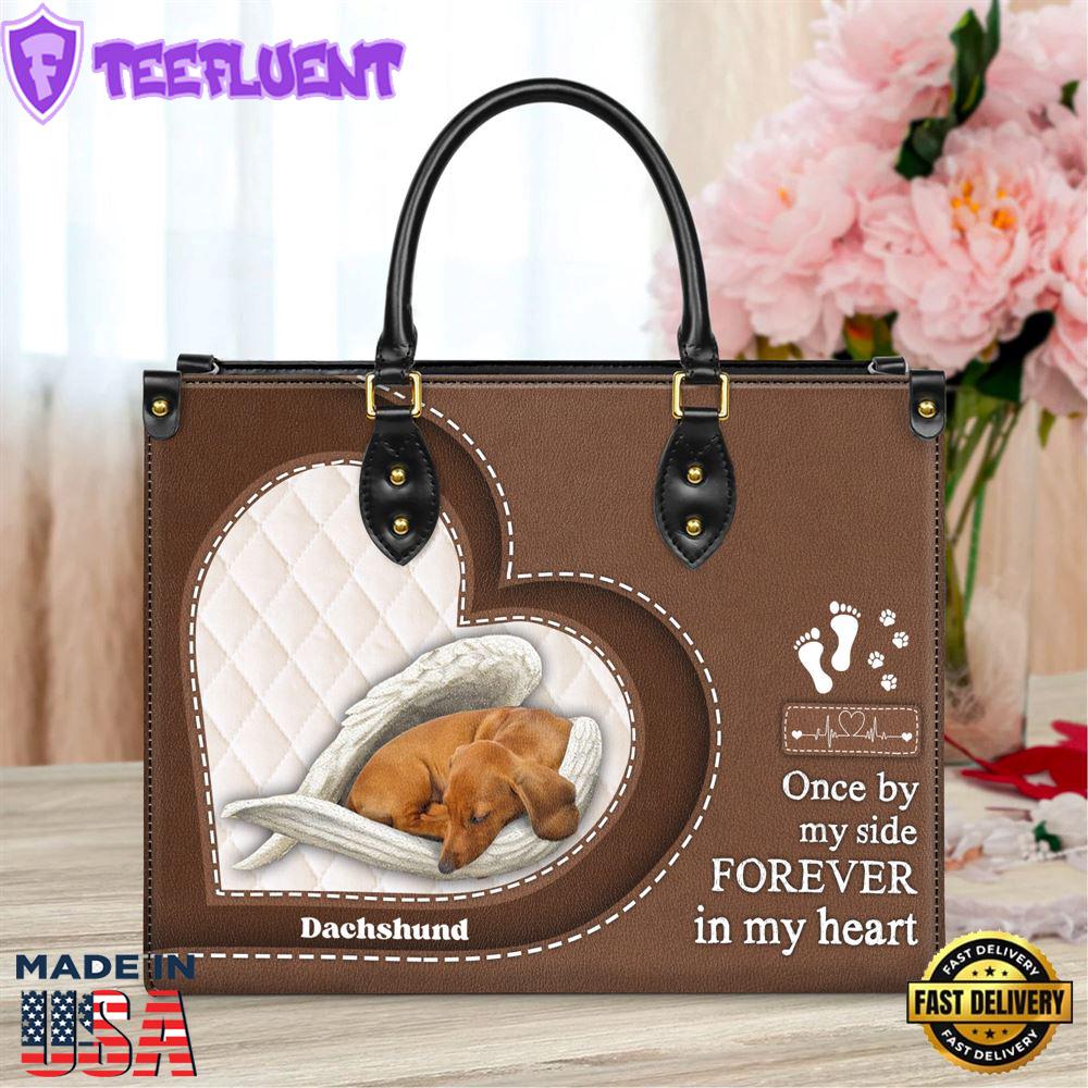 Dachshund Forever In My Heart Leather Bag