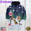 Dachshund Playing Christmas Hoodie All Over Print