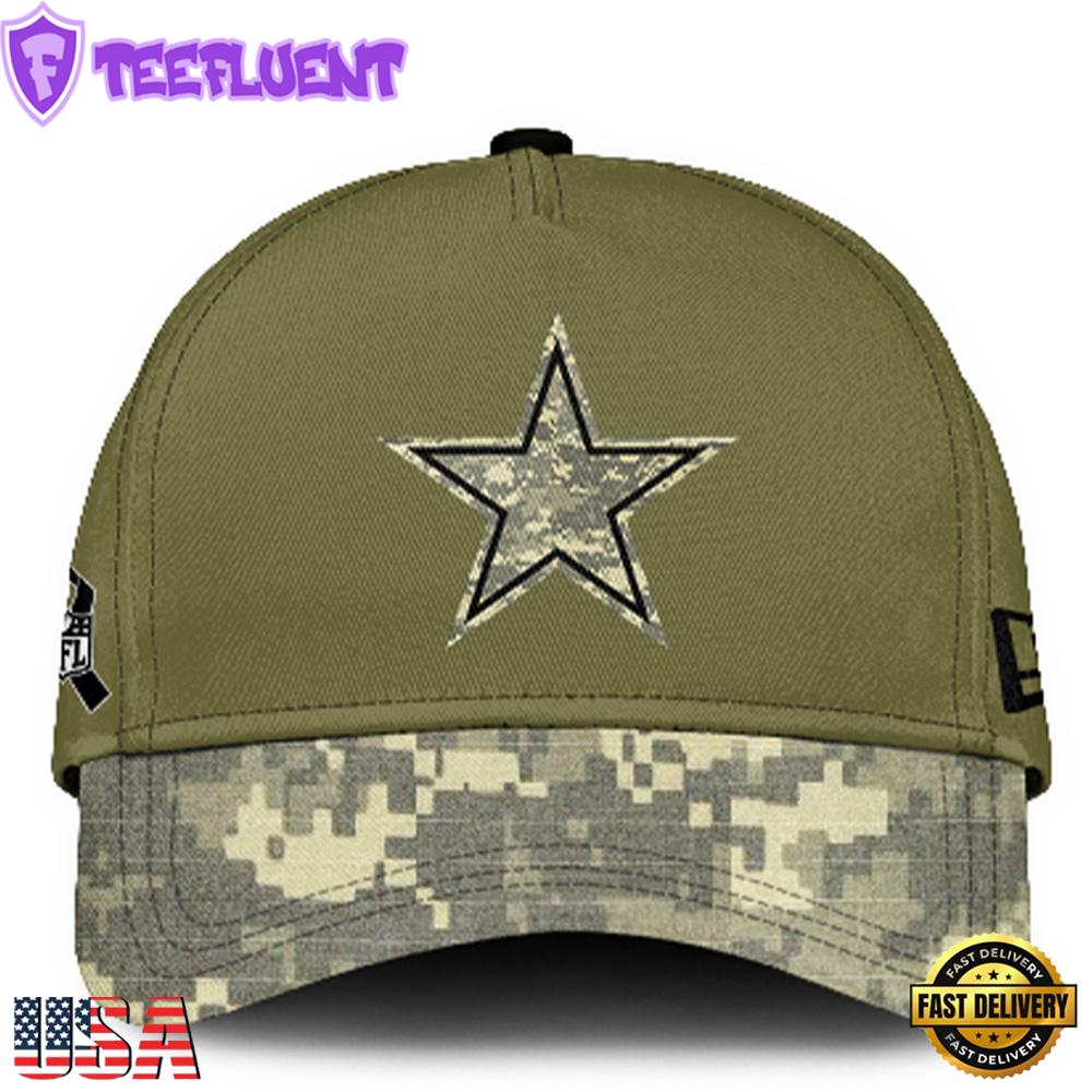 Dallas Cowboys 2024 Salute to Service Club Green Camo Cap Gift For Veteran