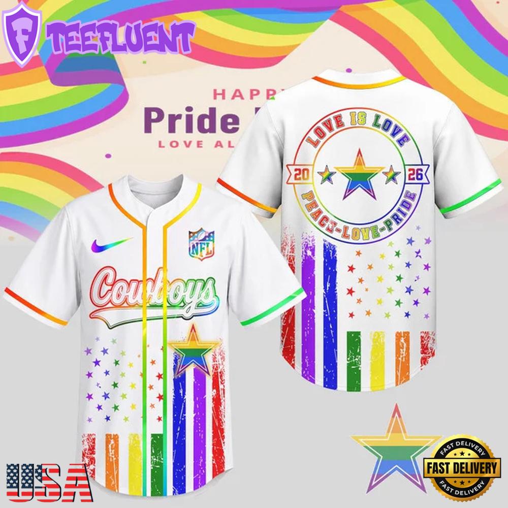 Dallas Cowboys 2026 NFL Pride Love Limited Edition Baseball Jersey