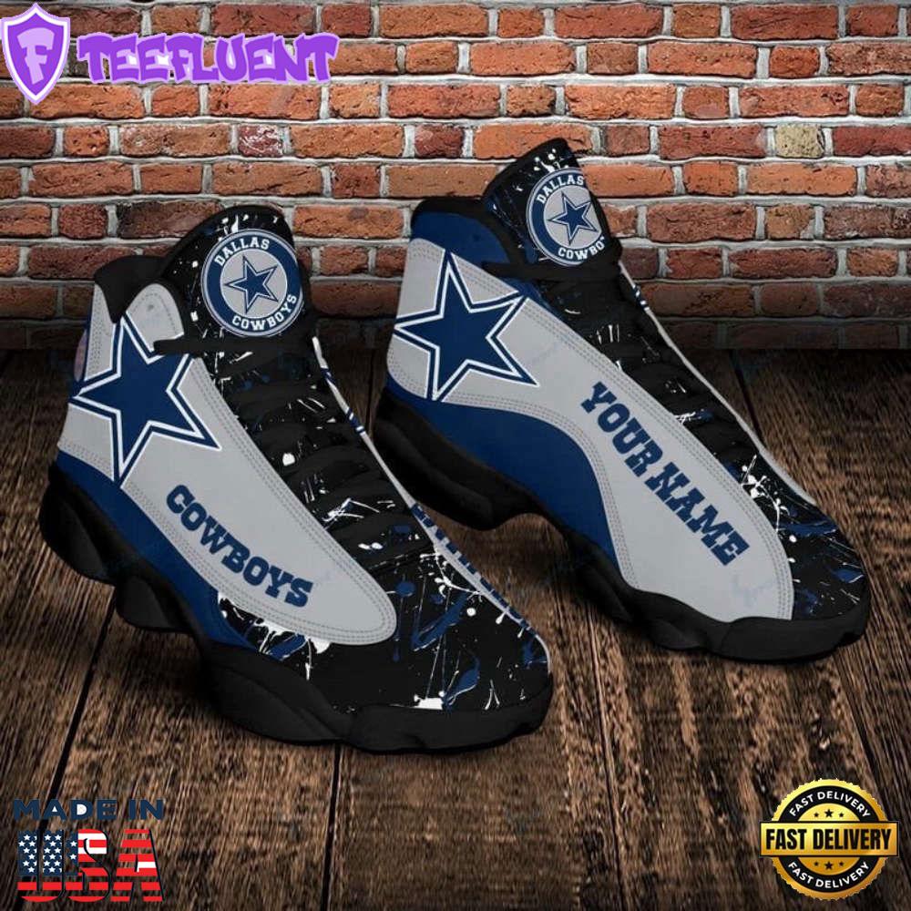 Dallas Cowboys Custom Name Air Jordan 13 Sneakers