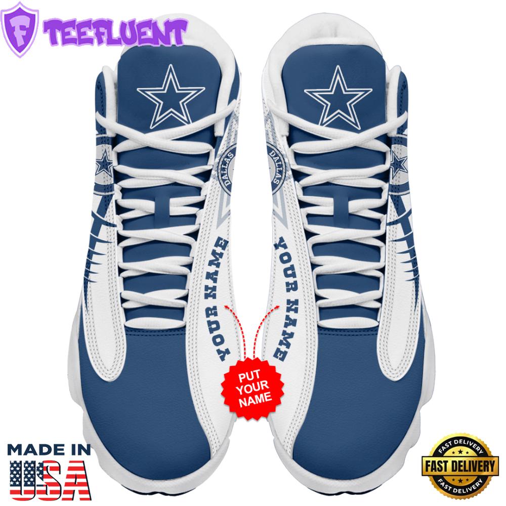 Dallas Cowboys Custom Name Air Jordan 13 Sneakers