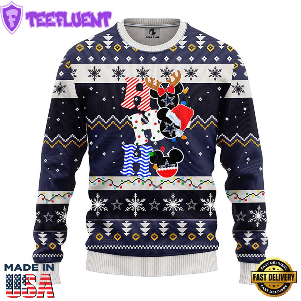 Dallas Cowboys HoHoHo Mickey Christmas Ugly Sweater