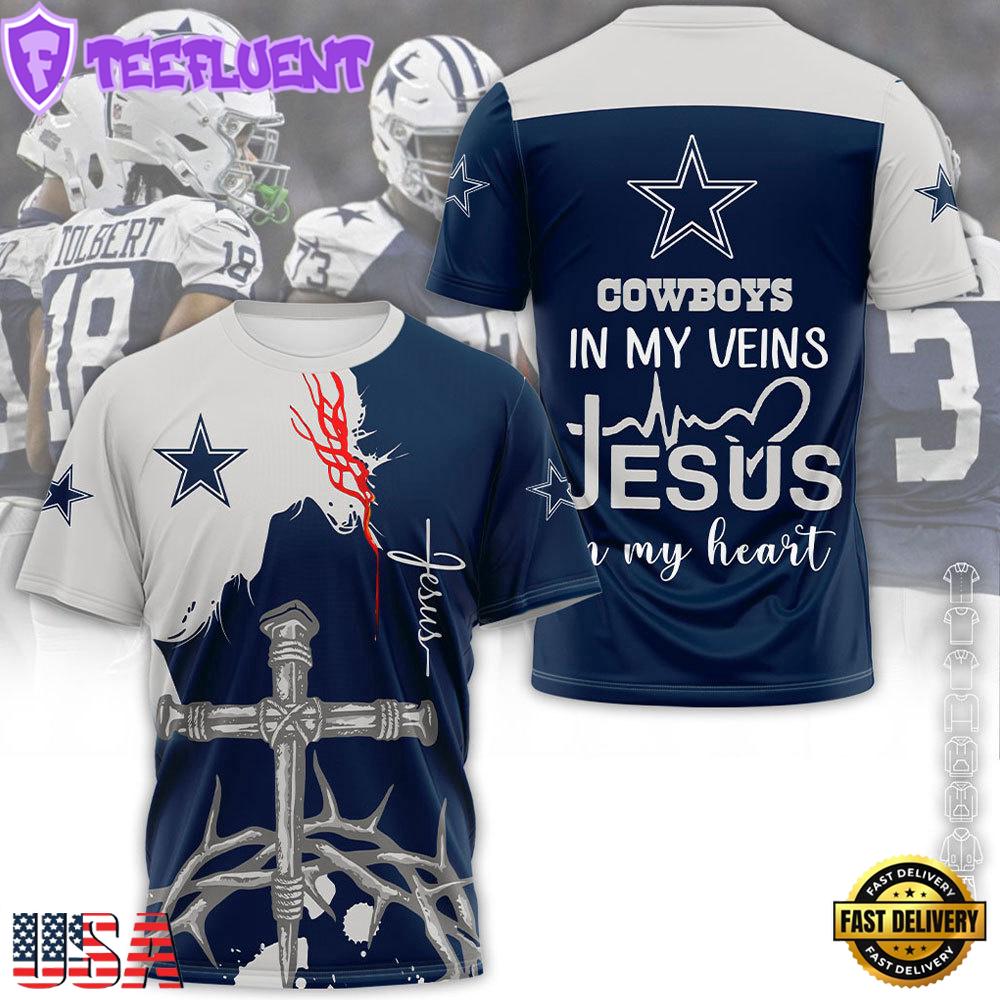 Dallas Cowboys Jesus All Over Print T-Shirt For Fans