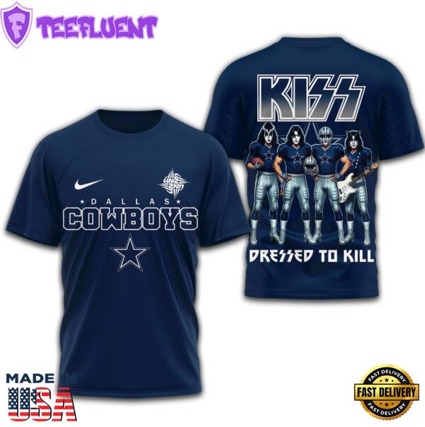 Dallas Cowboys KISS Dressed To Kill T-Shirt Blue