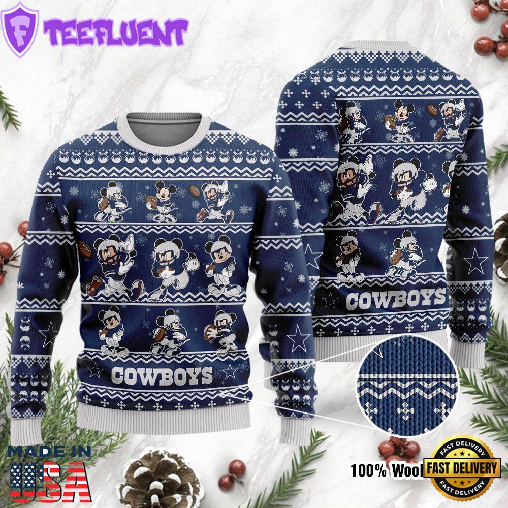 Dallas Cowboys Mickey Player Disney Ugly Christmas Sweaters