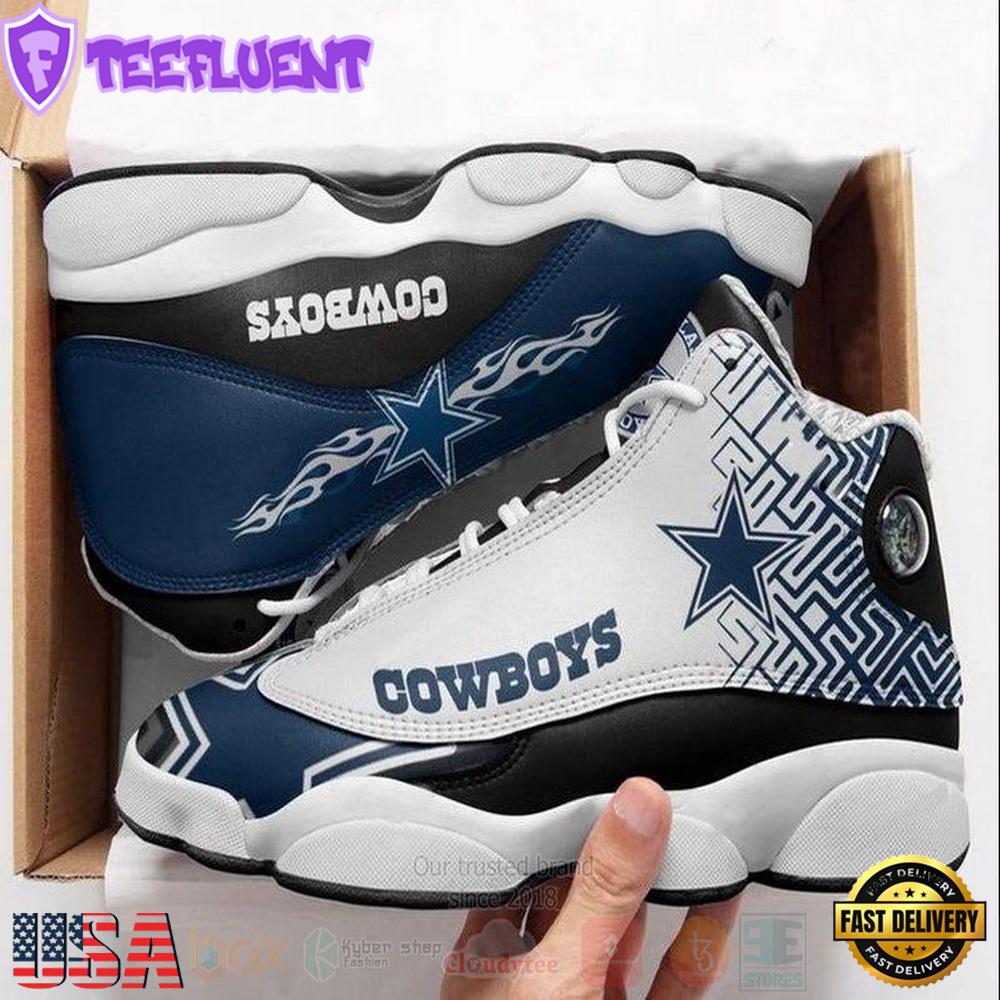Dallas Cowboys NFL Big Logo Football Team Air Jordan 13 Shoes - Gift For Fans