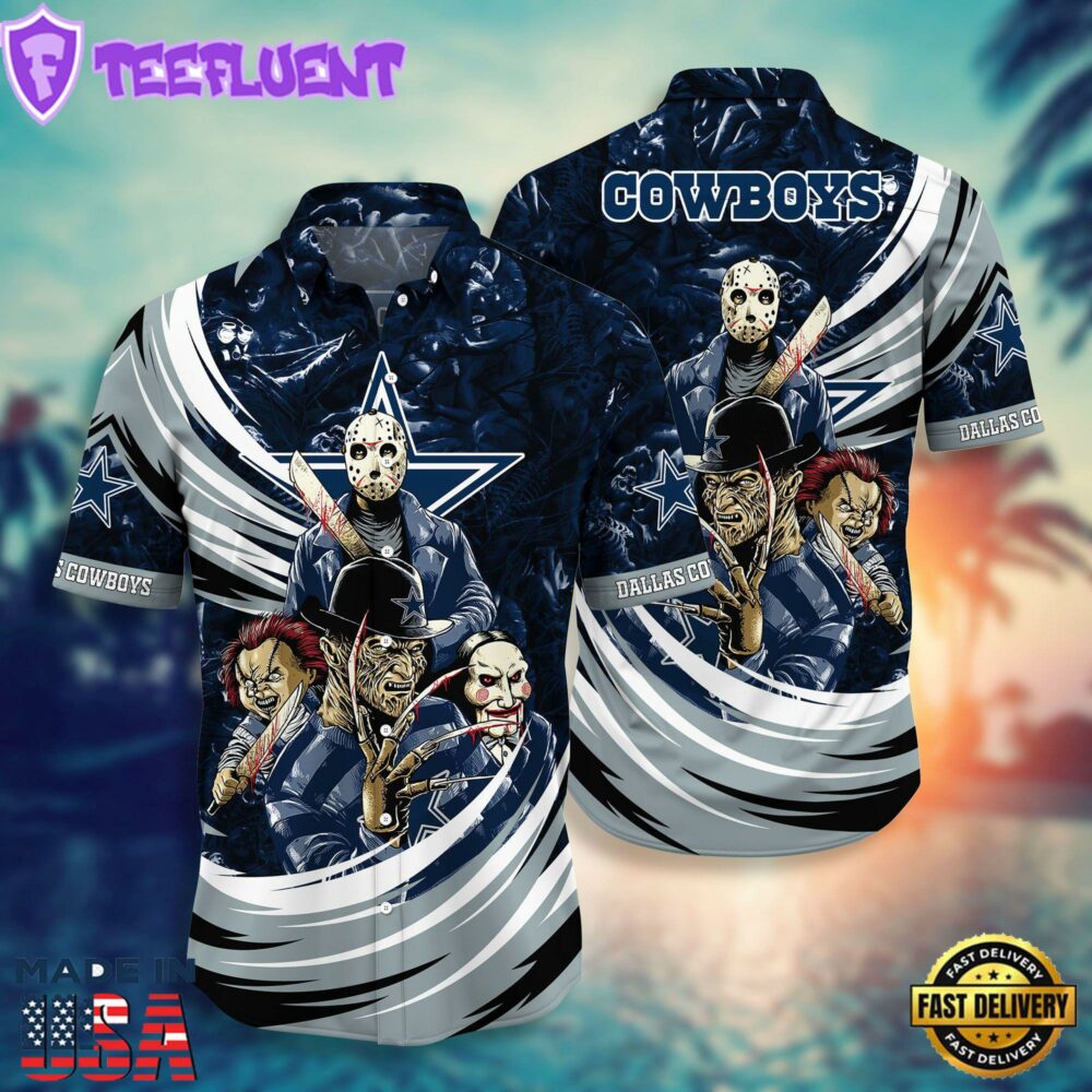 Dallas Cowboys NFL Halloween Horror Movies Hawaiian Shirts