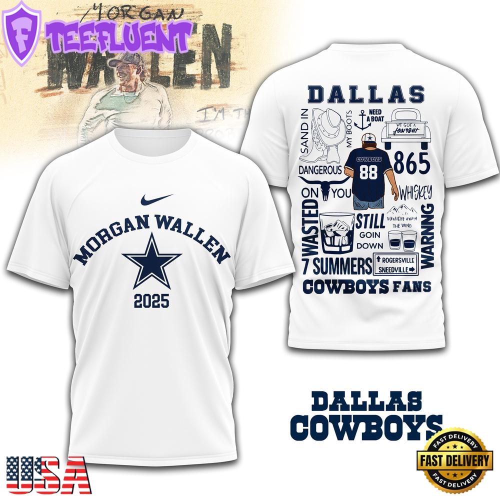 Dallas Cowboys NFL Morgan Wallen 3D T-Shirt