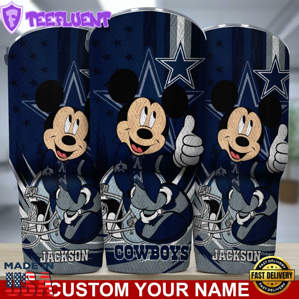 Dallas Cowboys NFL-Custom Tumbler Mickey Mouse For You