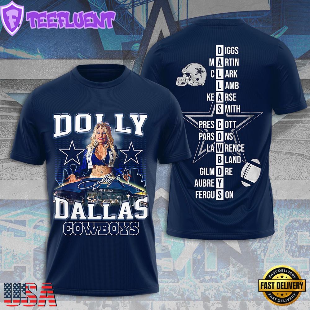 Dallas Cowboys x Dolly Parton All Over Print T-Shirt For Fans