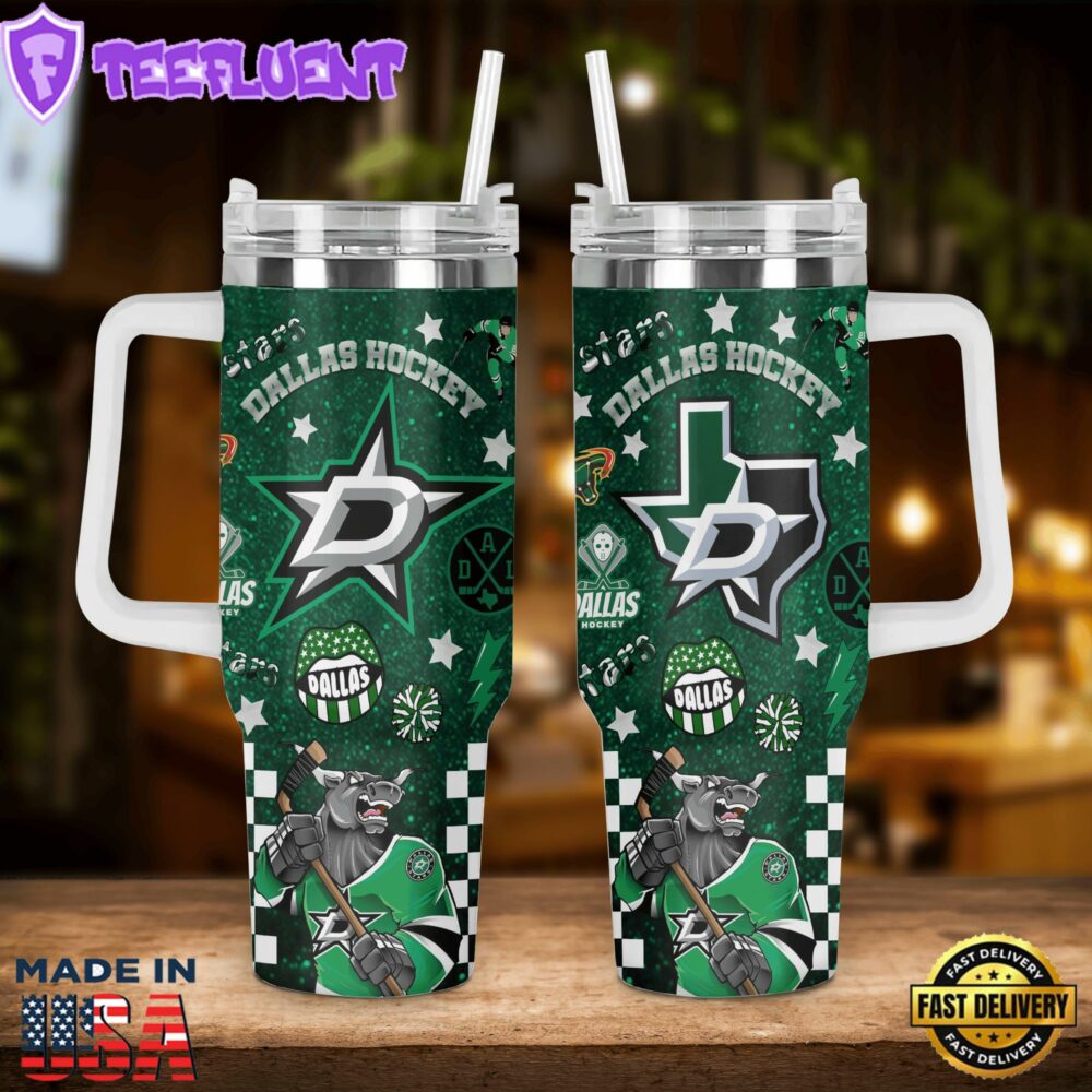 Dallas Stars NHL Custom Stanley Quencher 40oz Stainless Steel Tumbler With Handle