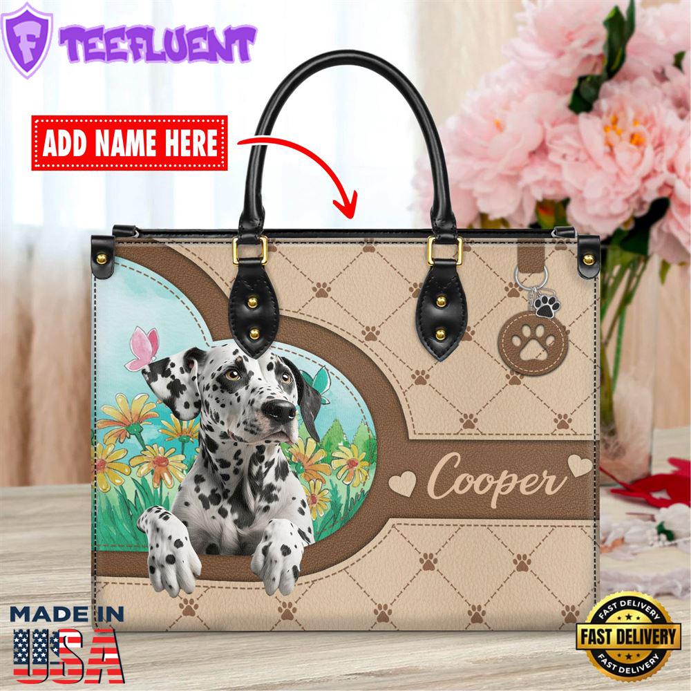 Dalmatian Dog Duccy Dog Lover Leather Handbag