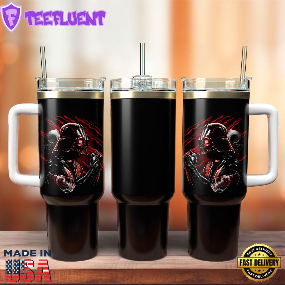 Darth Vader Star Wars Movie Custom Stanley Quencher 40oz Stainless Steel Tumbler With Handle