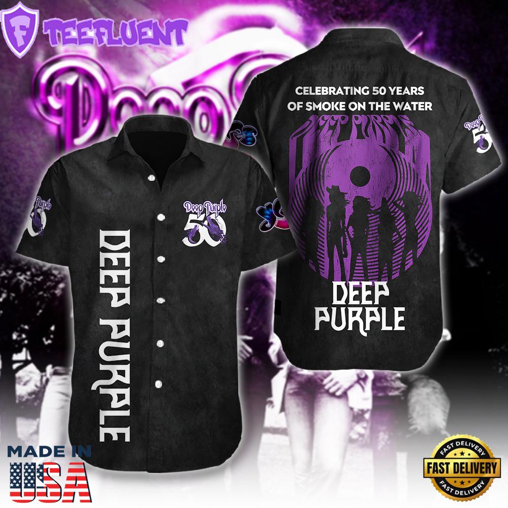 Deep Purple Short Sleeve Dress Shirt For Man And Women