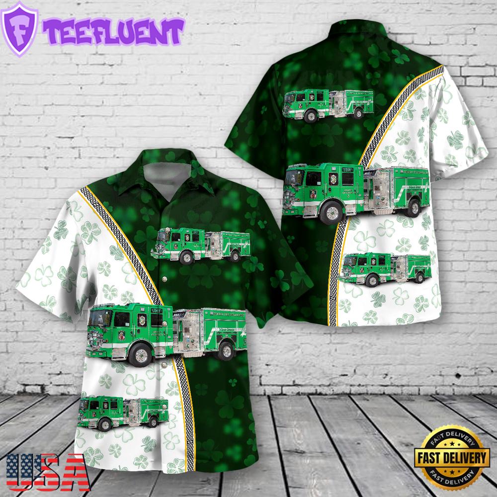 Denton, Texas, Denton Fire Department, St Patrick's Day Hawaiian Shirt