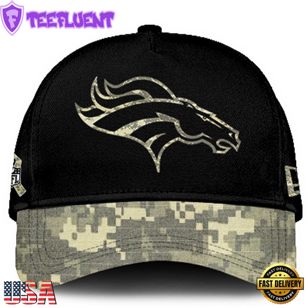 Denver Broncos 2024 Salute to Service Club Black Camo Cap Gift For Veteran