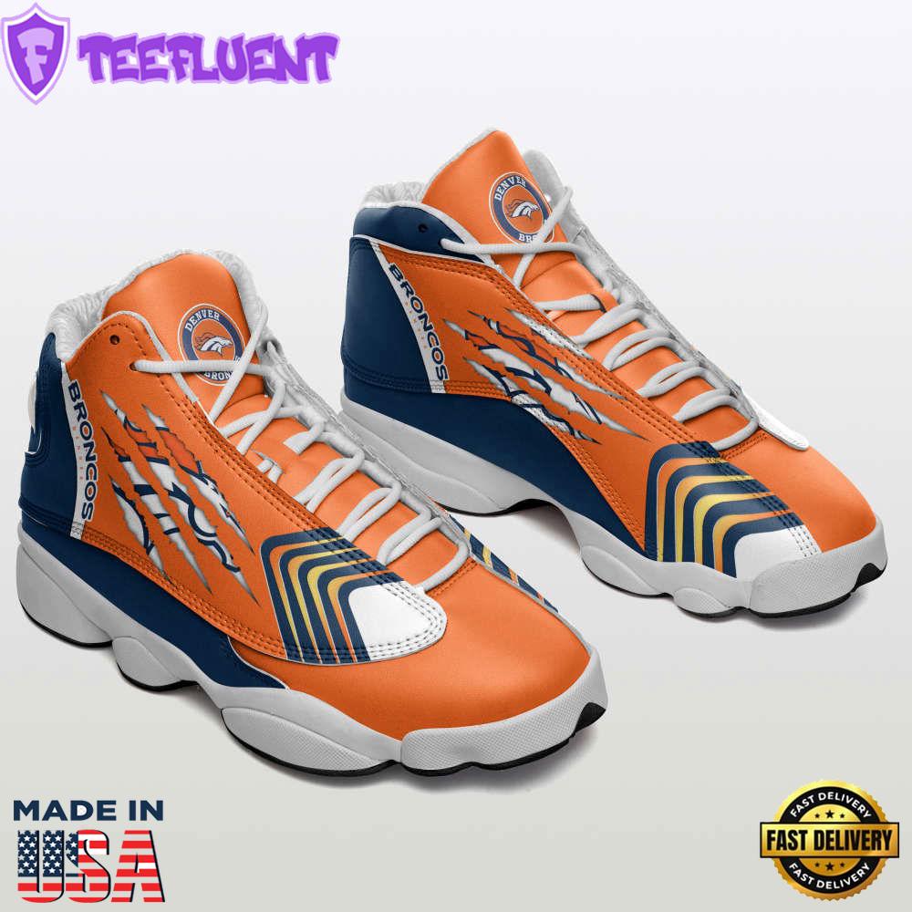Denver Broncos Air Jordan 13 Sneakers. Best Gift For Men And Women