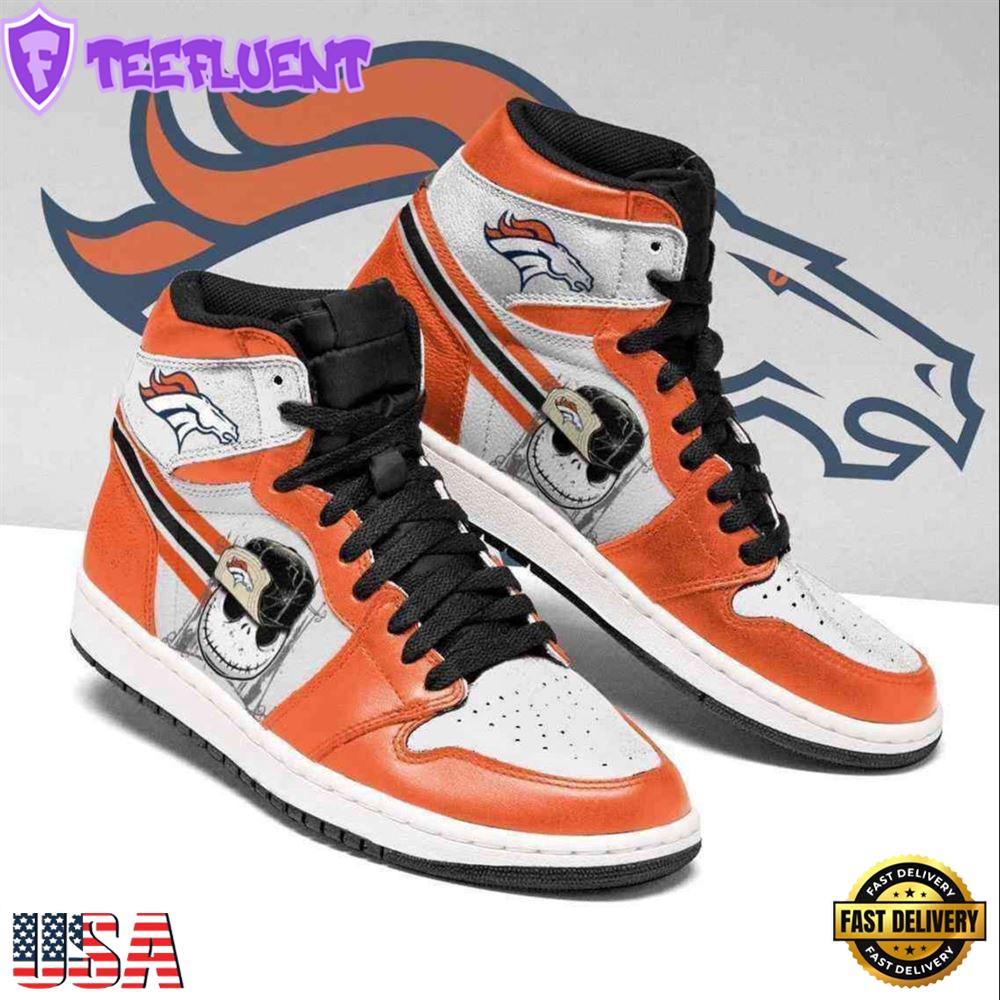 Denver Broncos Jack Skellington NFL JD1 Boot Sneakers Shoes