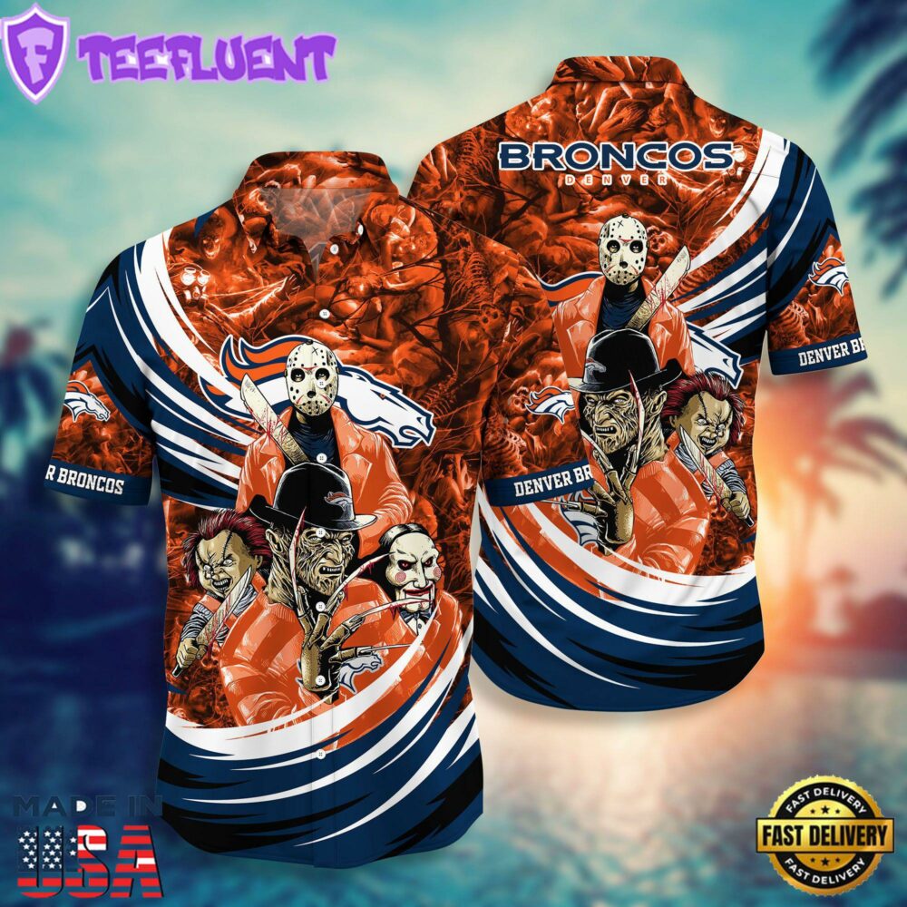 Denver Broncos NFL Halloween Horror Movies Hawaiian Shirts