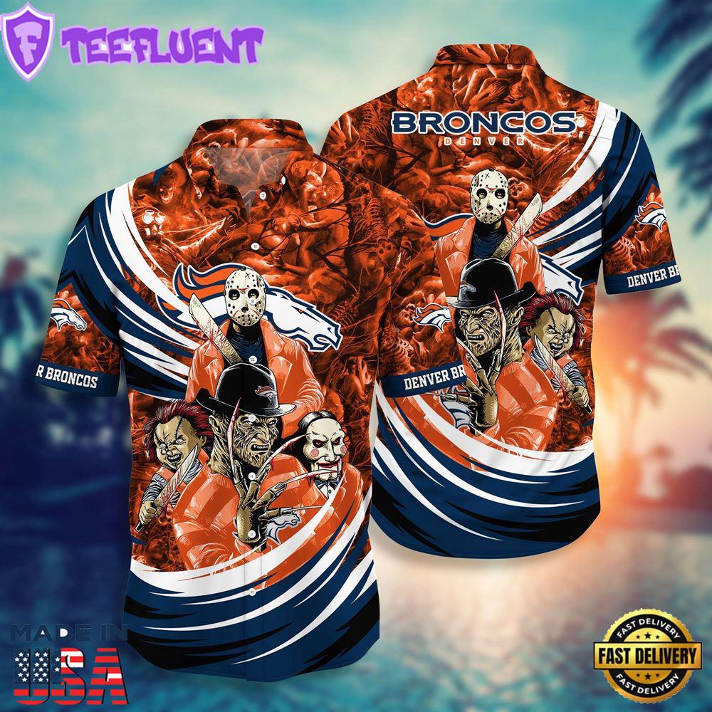 Denver Broncos NFL Halloween Horror Movies Hawaiian Shirts