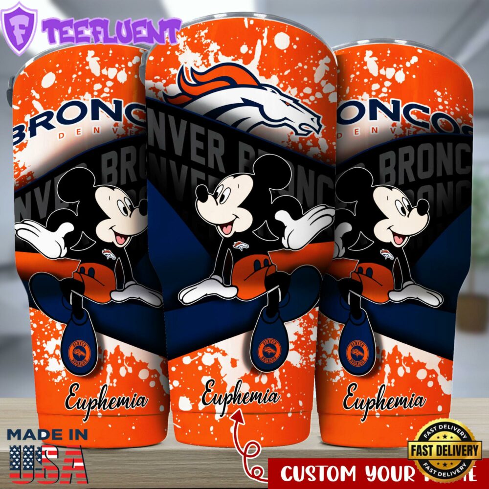 Denver Broncos NFL-Custom Tumbler Mickey Mouse Style