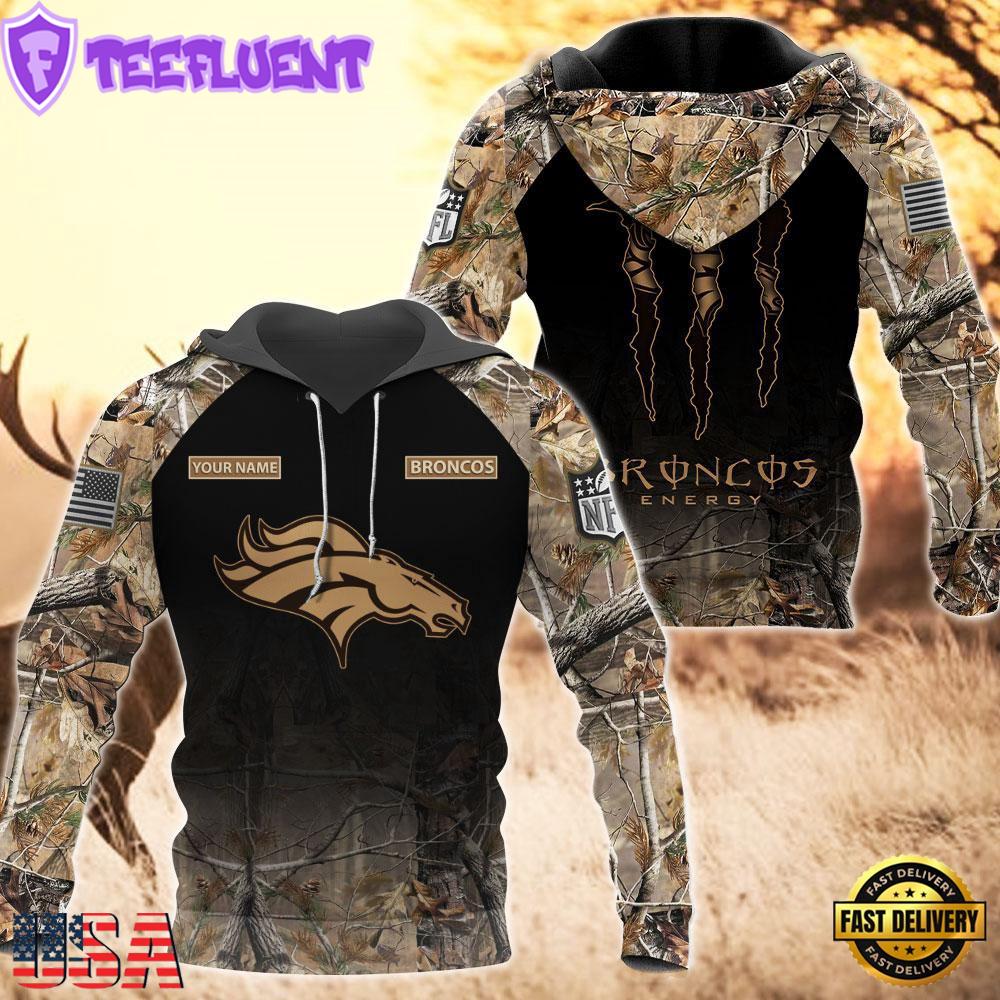 Denver Broncos Personalized Hoodie Camo Hunting Perfect Gift