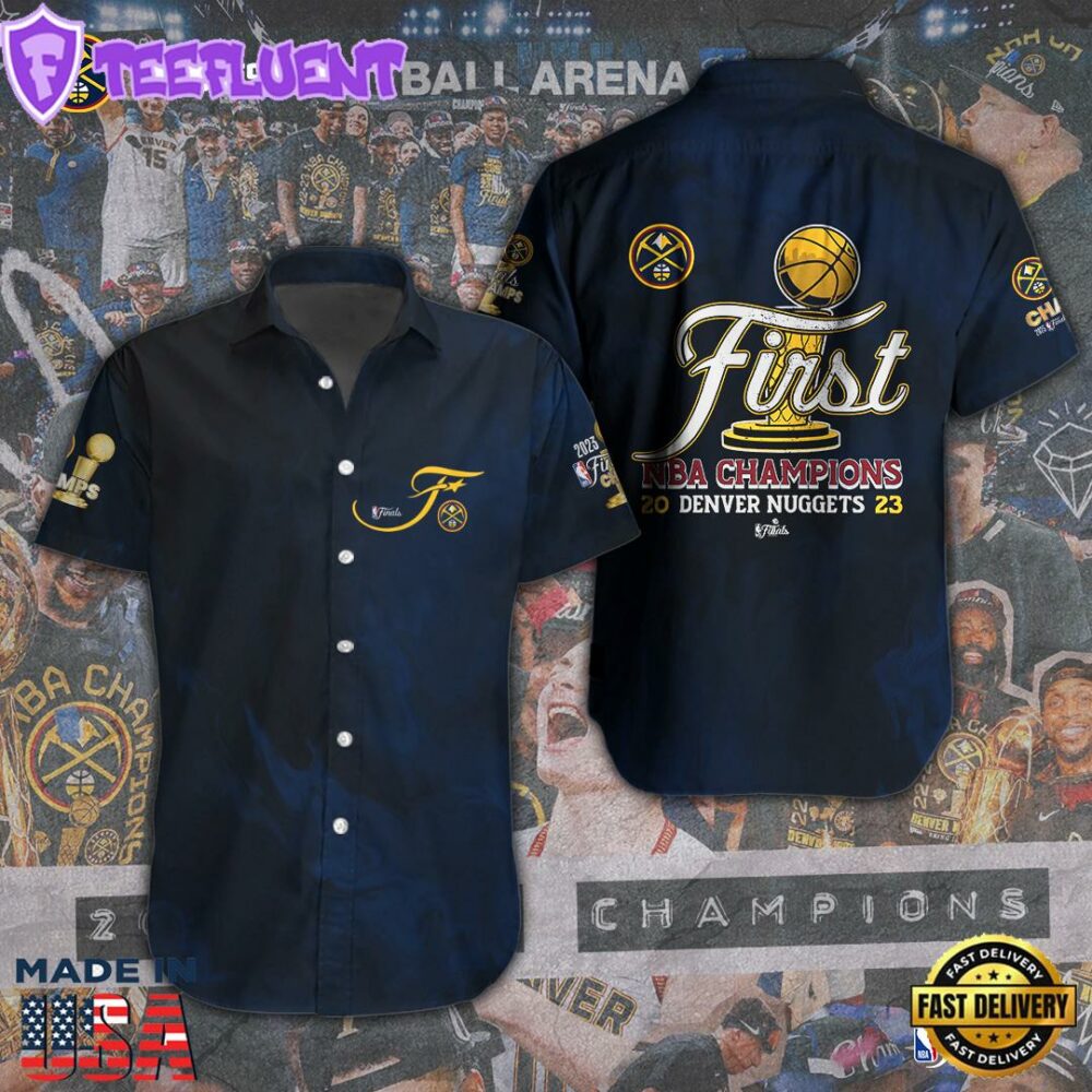 Denver Nuggets Short Sleeve Dress Shirt For Man And Women