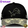 Detroit Lions 2024 Salute to Service Club Black Camo Cap Gift For Veteran