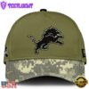 Detroit Lions 2024 Salute to Service Club Green Camo Cap Gift For Veteran
