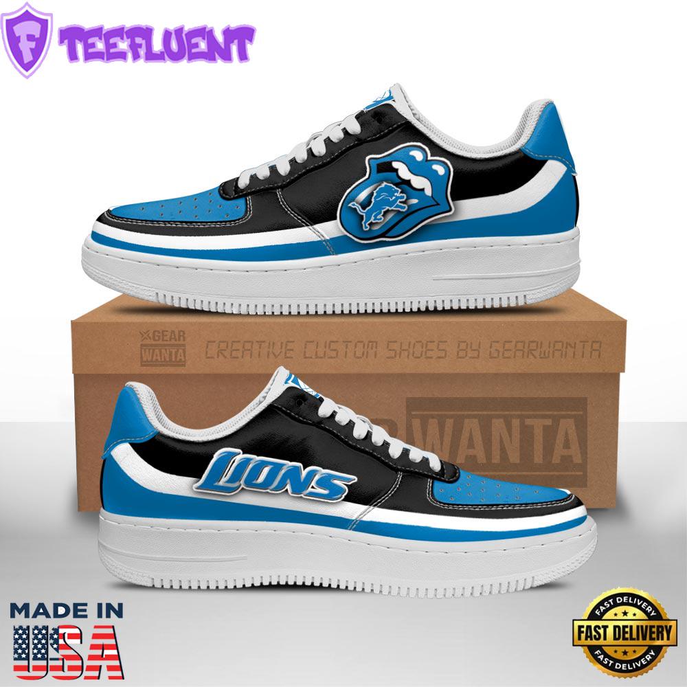 Detroit Lions Air Sneakers Custom Force Shoes Sexy Lips For Fans