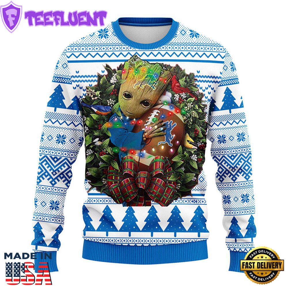 Detroit Lions Groot Hug Christmas Ugly Sweater Sport For Fan