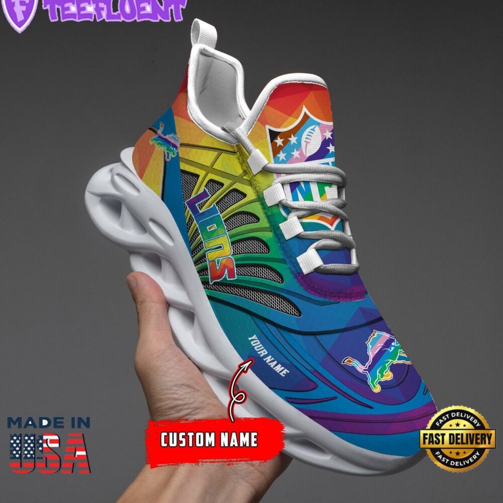 Detroit Lions LGBT NFL Personalized Clunky Max Soul Shoes