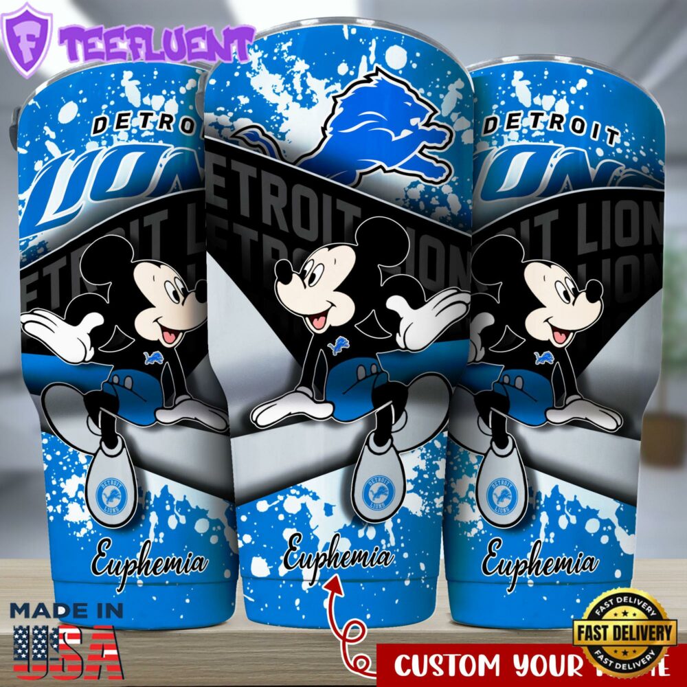 Detroit Lions NFL-Custom Tumbler Mickey Mouse Style