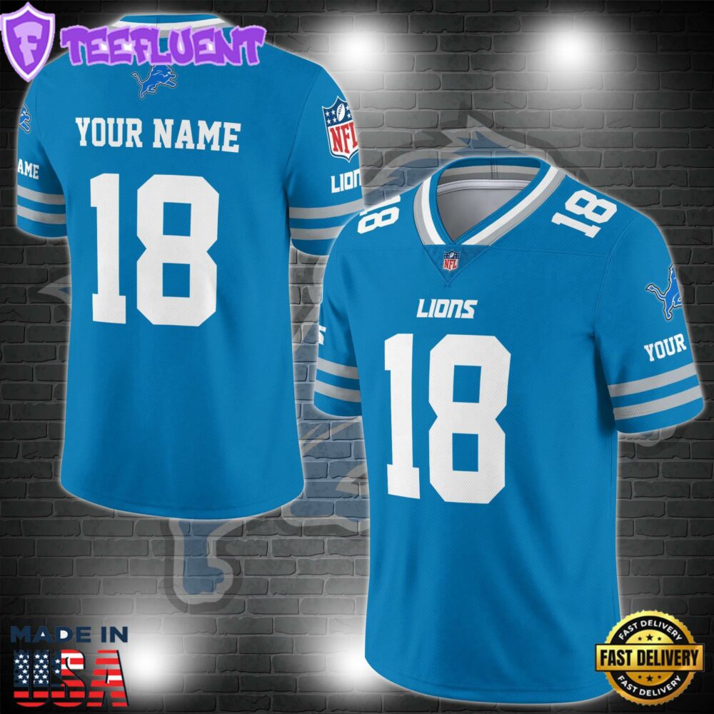 Detroit Lions Personalized V-neck Football Jersey Sport Gifts For Fan