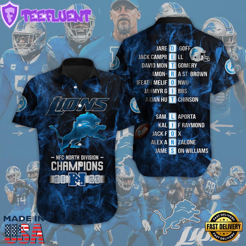 Detroit Lions Short Sleeve Dress Shirt For Fans