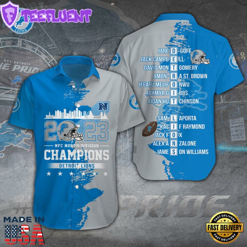 Detroit Lions Short Sleeve Dress Shirt Hawaiian For Family