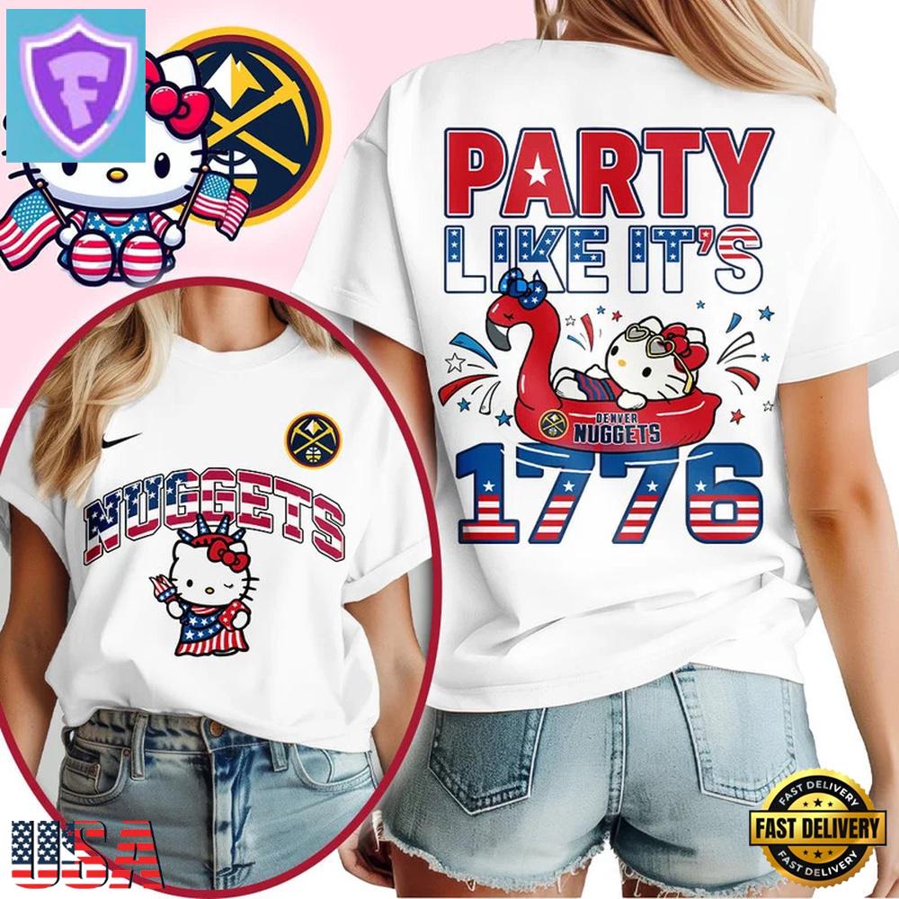Detroit Pistons 2026 NBA Hello Kitty Independence Day Unisex 3D Shirt