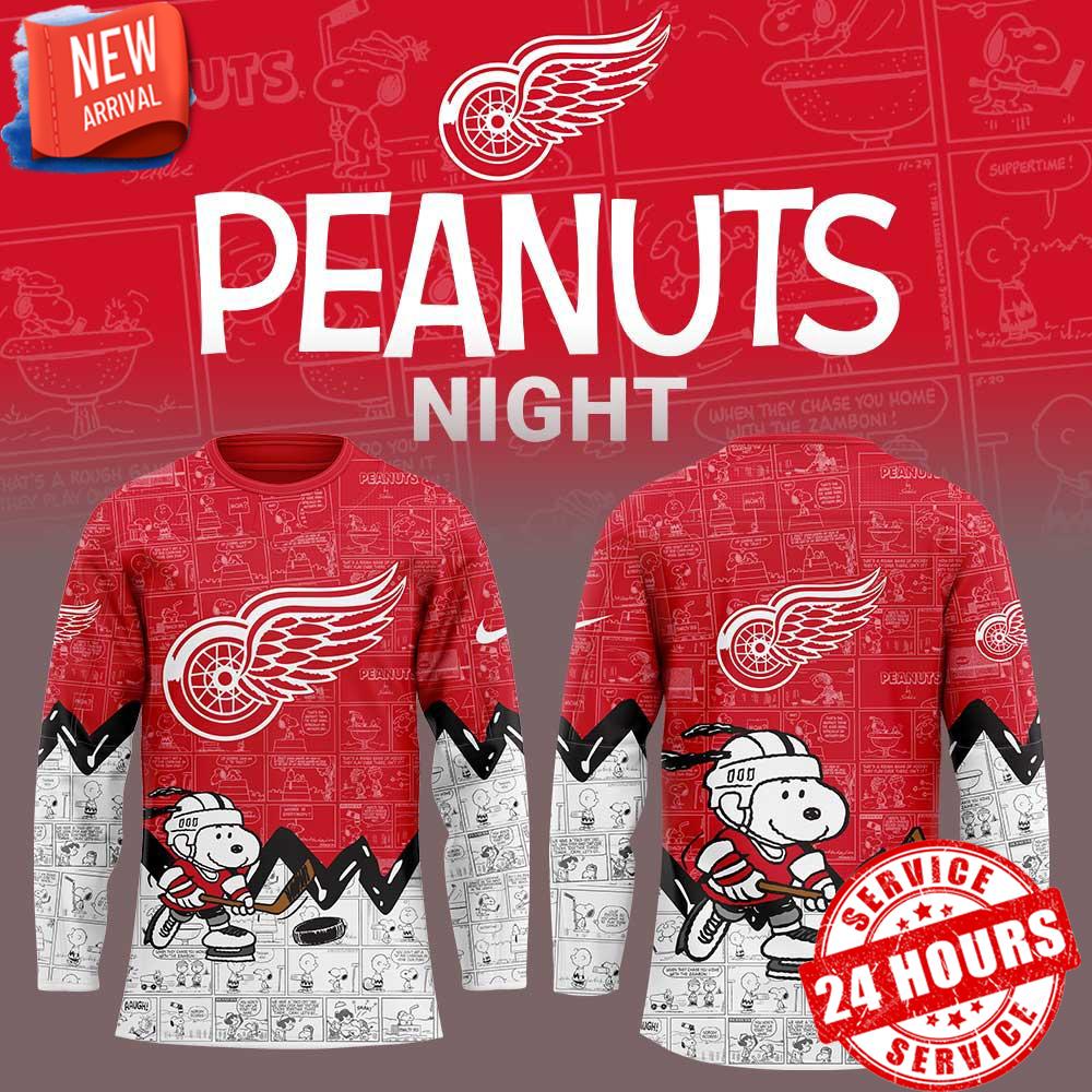 Detroit Red Wings Anniversary of Peanuts Hockey Jersey