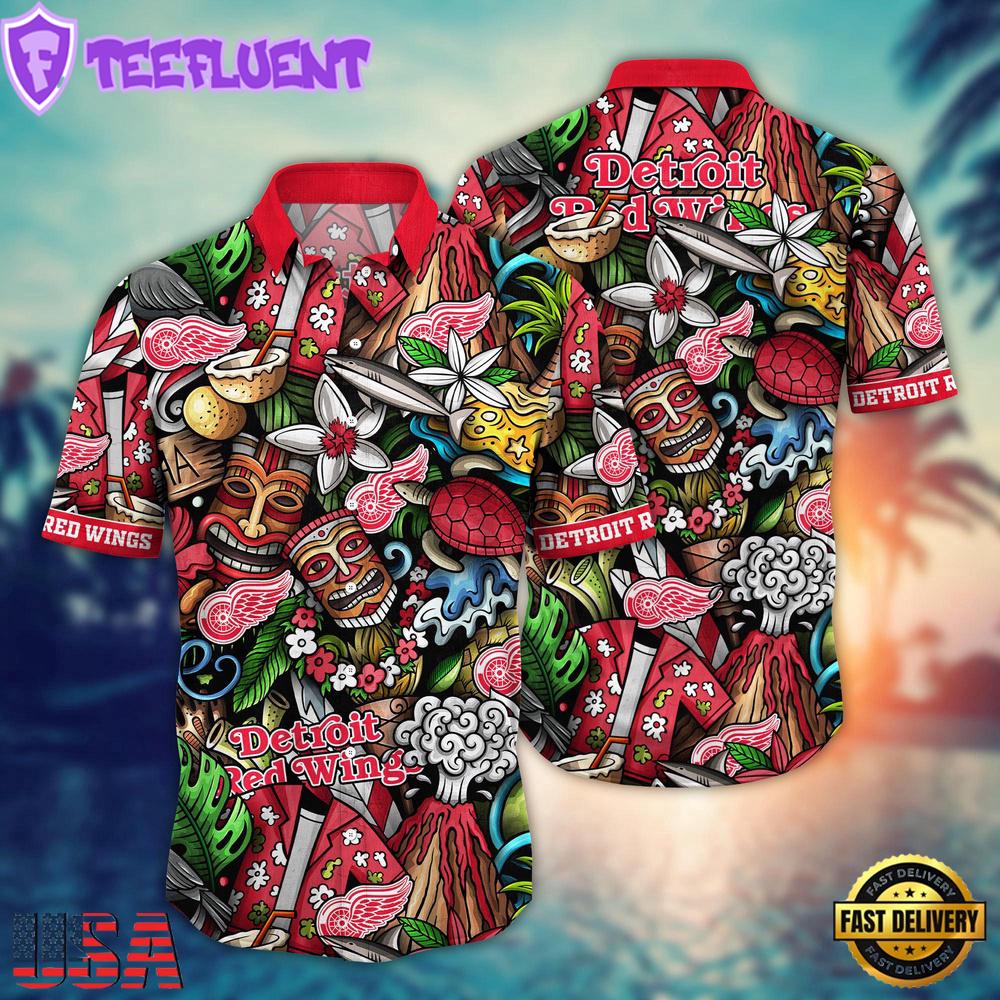Detroit Red Wings NHL Team Hawaiian Shirt