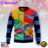 Dinosaur Color Ugly Christmas Sweater