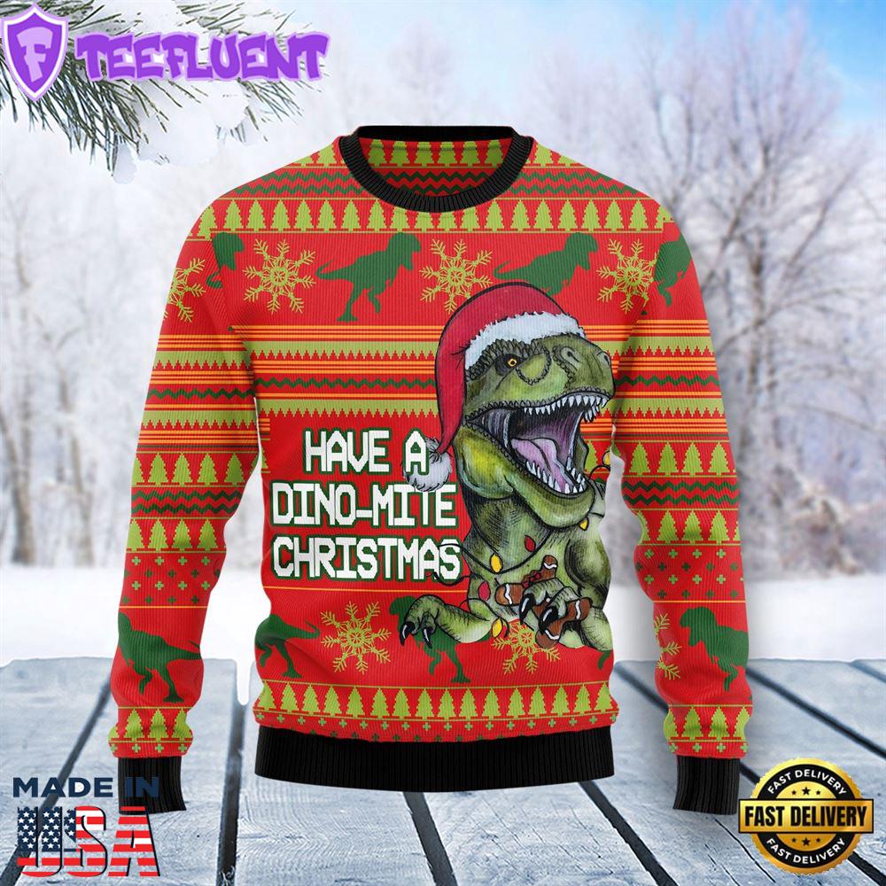 Dinosaur Funny Ugly Christmas Sweater