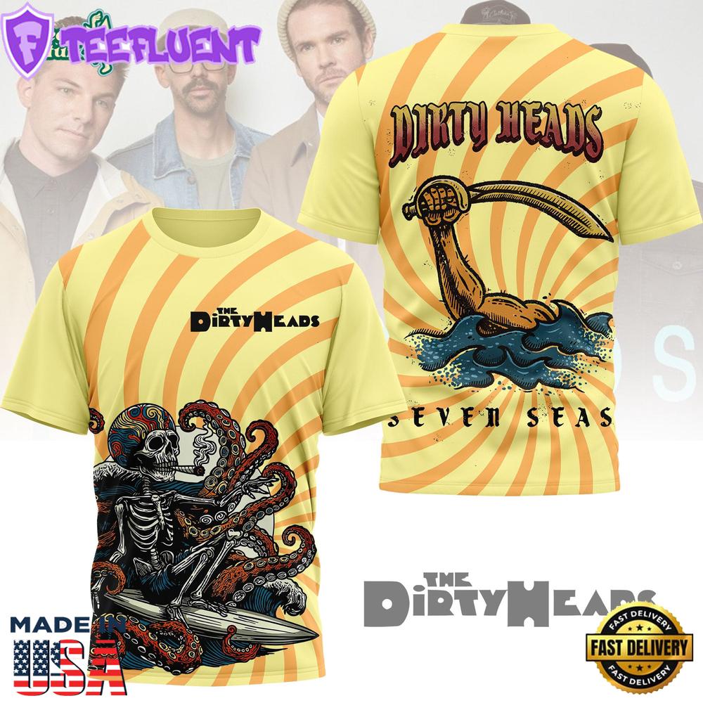 Dirty Heads Seven Seas Skeleton Surf And Octopus Shirt 2026