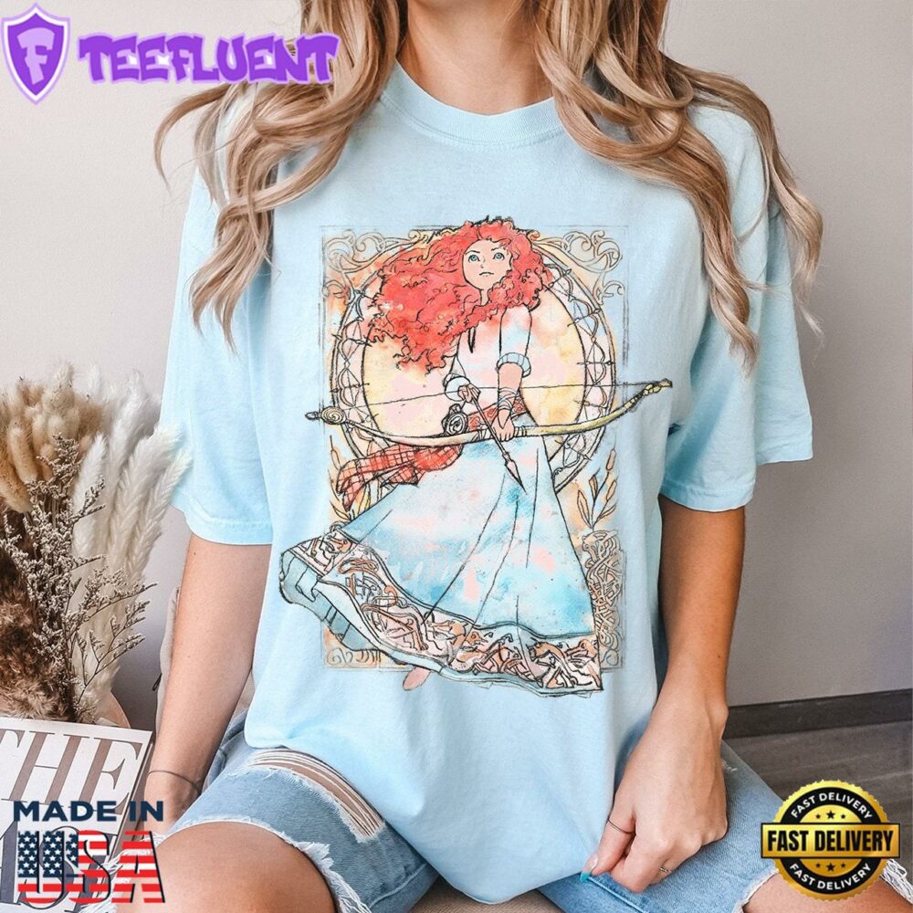 Disney Brave Merida Watercolor Nouveau T-Shirt Disney Princess Tee Disneyland Disney World Apparel