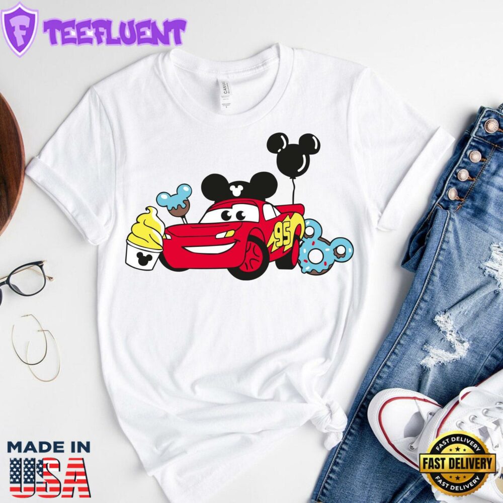 Disney Cars Shirt Mickey Snacks Lightning McQueen Tee